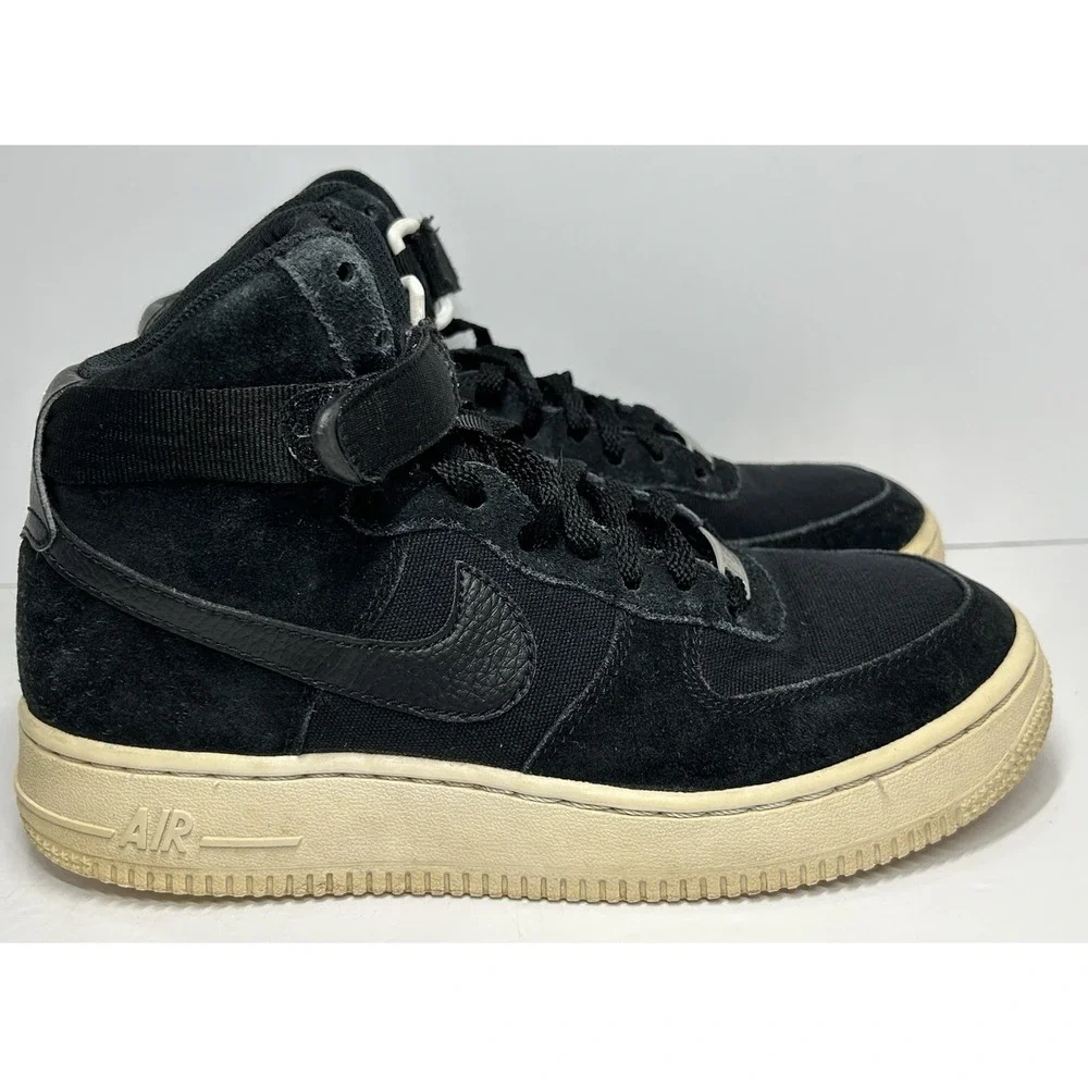 Nike Air Force 1 High GS 653998-009 Black Shoes Size‎ US 5.5Y Women's 7.5
